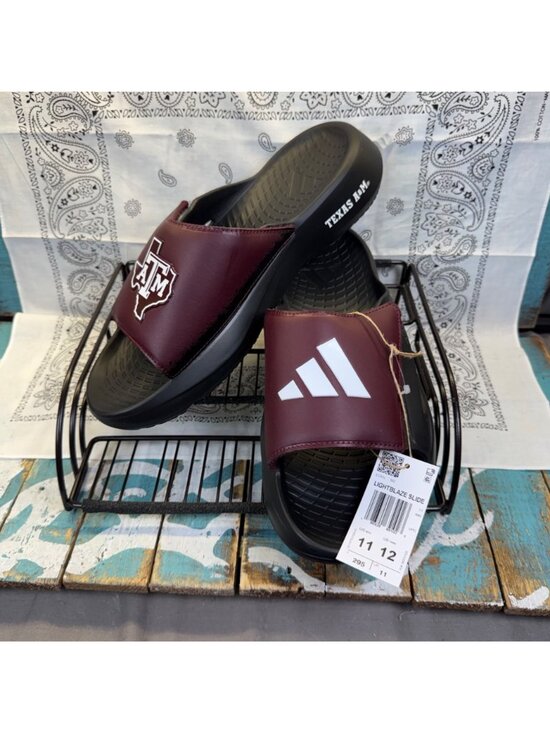 NWT Adidas Gig EmTexas A&m Aggies Lightblaze Slide Maroon/Black Men 11 Rare Find main image 7